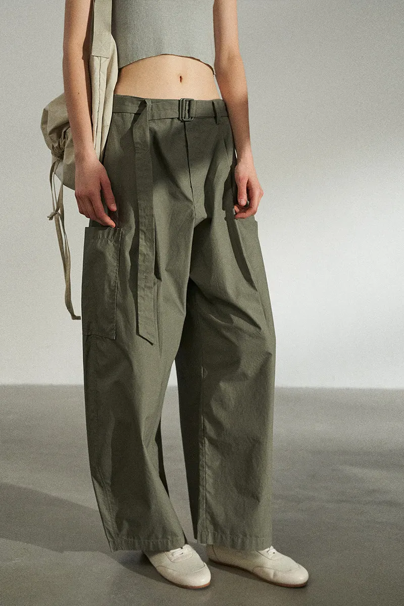 100 cotton banana silhouette cargo pants | 3 color