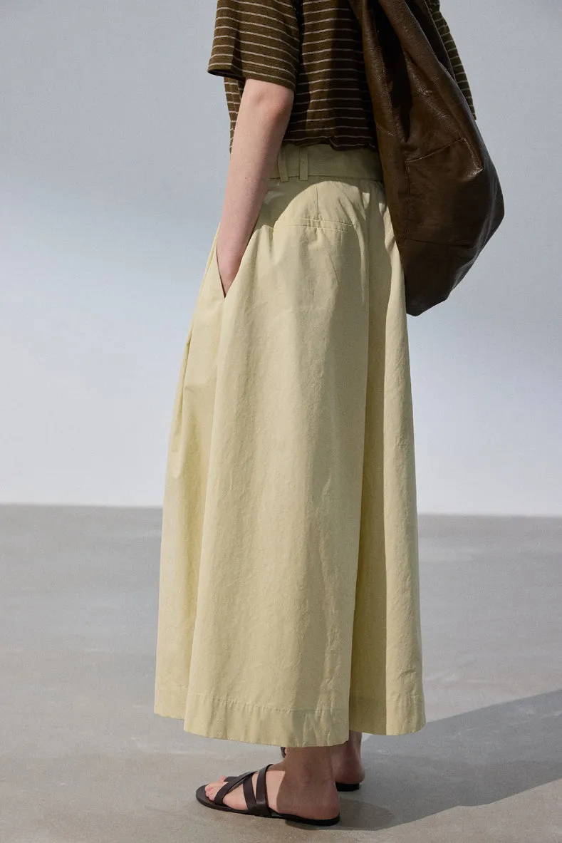 100% Cotton wide leg cropped culotte pants | 3 color