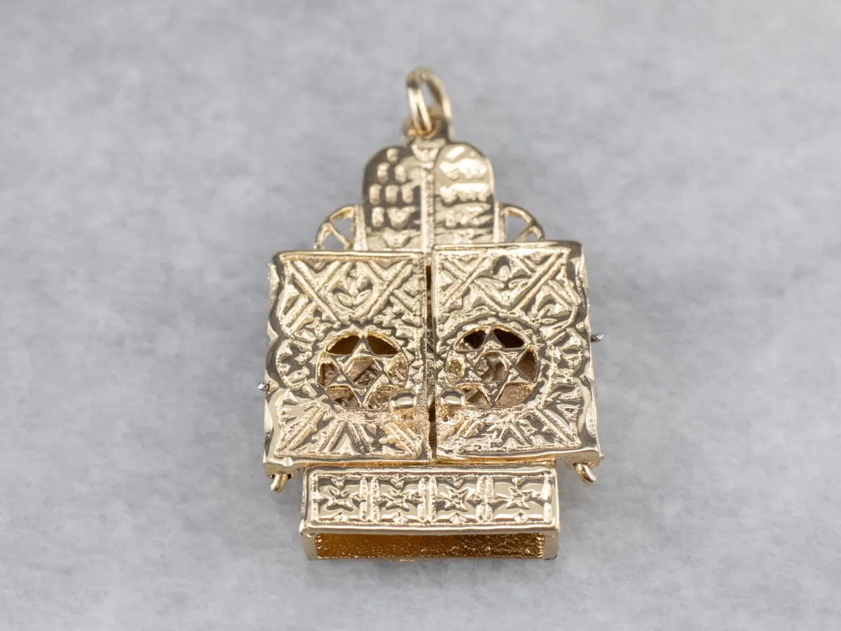 14K Gold Aron Kodesh Pendant