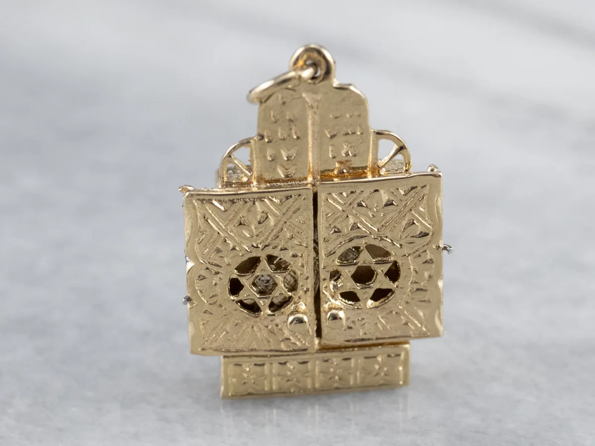 14K Gold Aron Kodesh Pendant