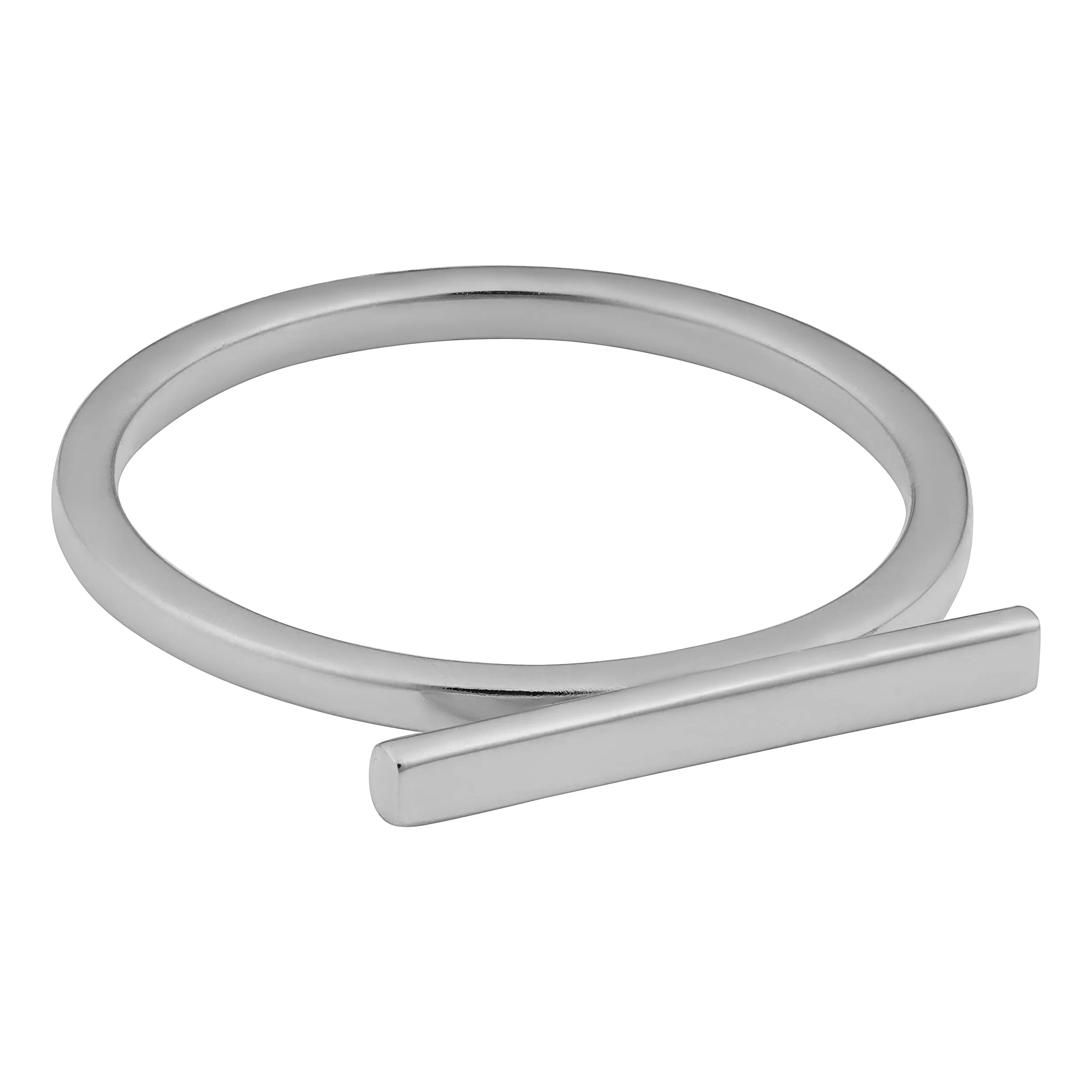 14k White Gold 2mm Horizontal Bar Ring