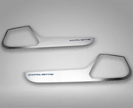 2014-2019 C7 Corvette Stingray - Door Guards w/CORVETTE Lettering 2Pc - Brushed Stainless