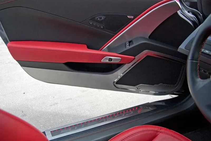 2014-2019 C7 Corvette Stingray - Door Guards w/CORVETTE Lettering 2Pc - Brushed Stainless