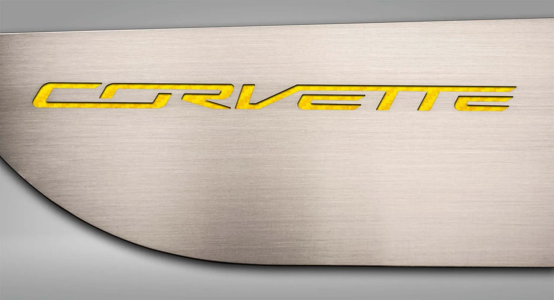 2014-2019 C7 Corvette Stingray - Door Guards w/CORVETTE Lettering 2Pc - Brushed Stainless