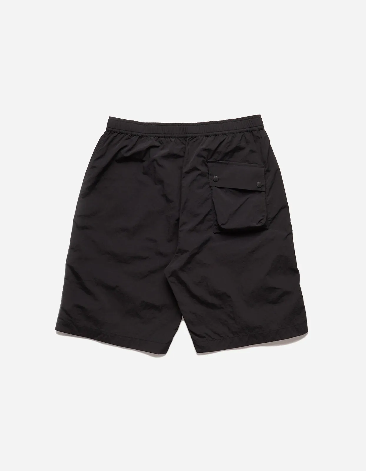 5041 Veg Dyed Asym Cargo Track Shorts Black