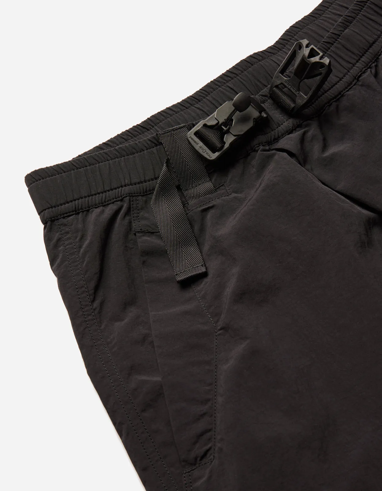 5041 Veg Dyed Asym Cargo Track Shorts Black