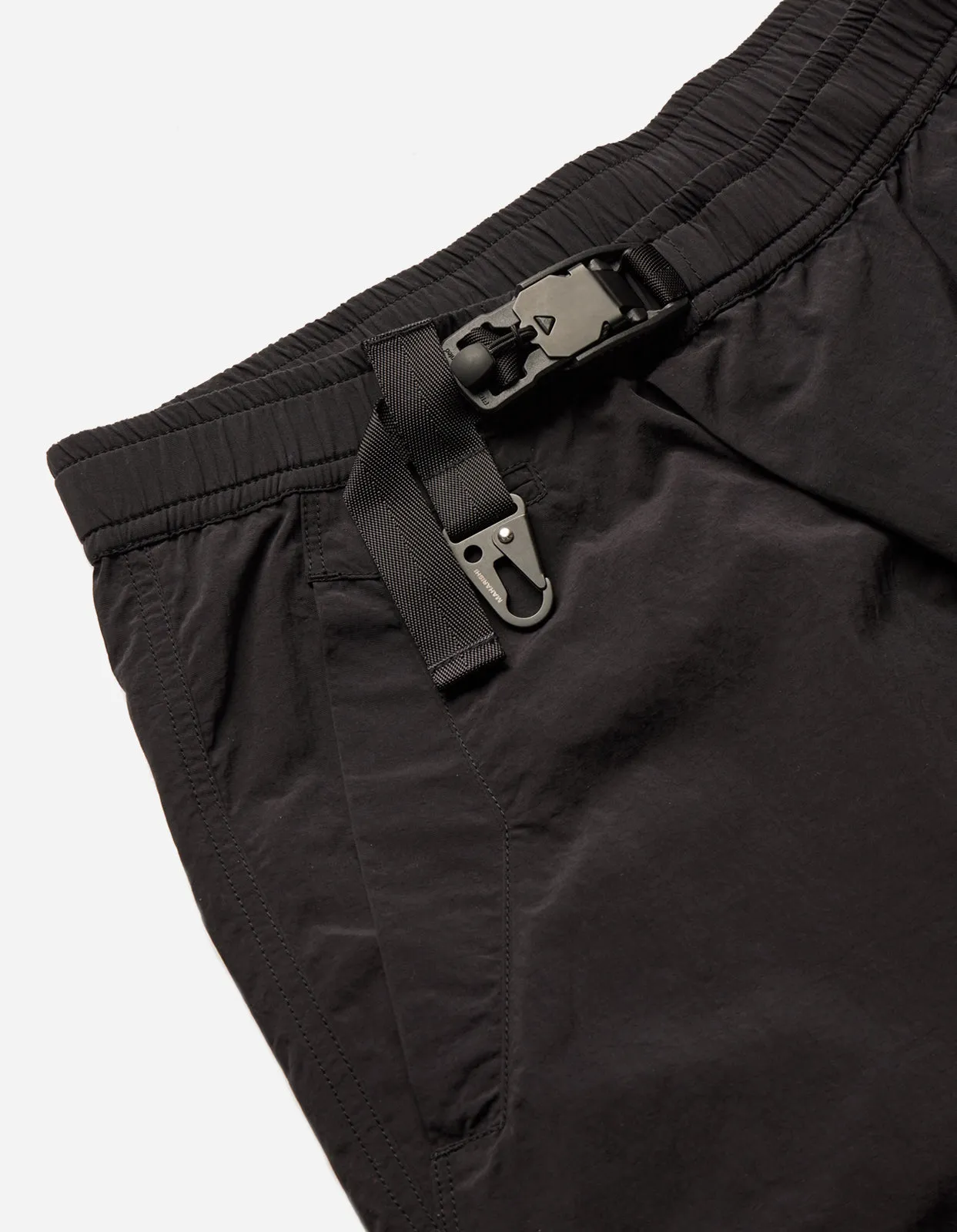 5041 Veg Dyed Asym Cargo Track Shorts Black