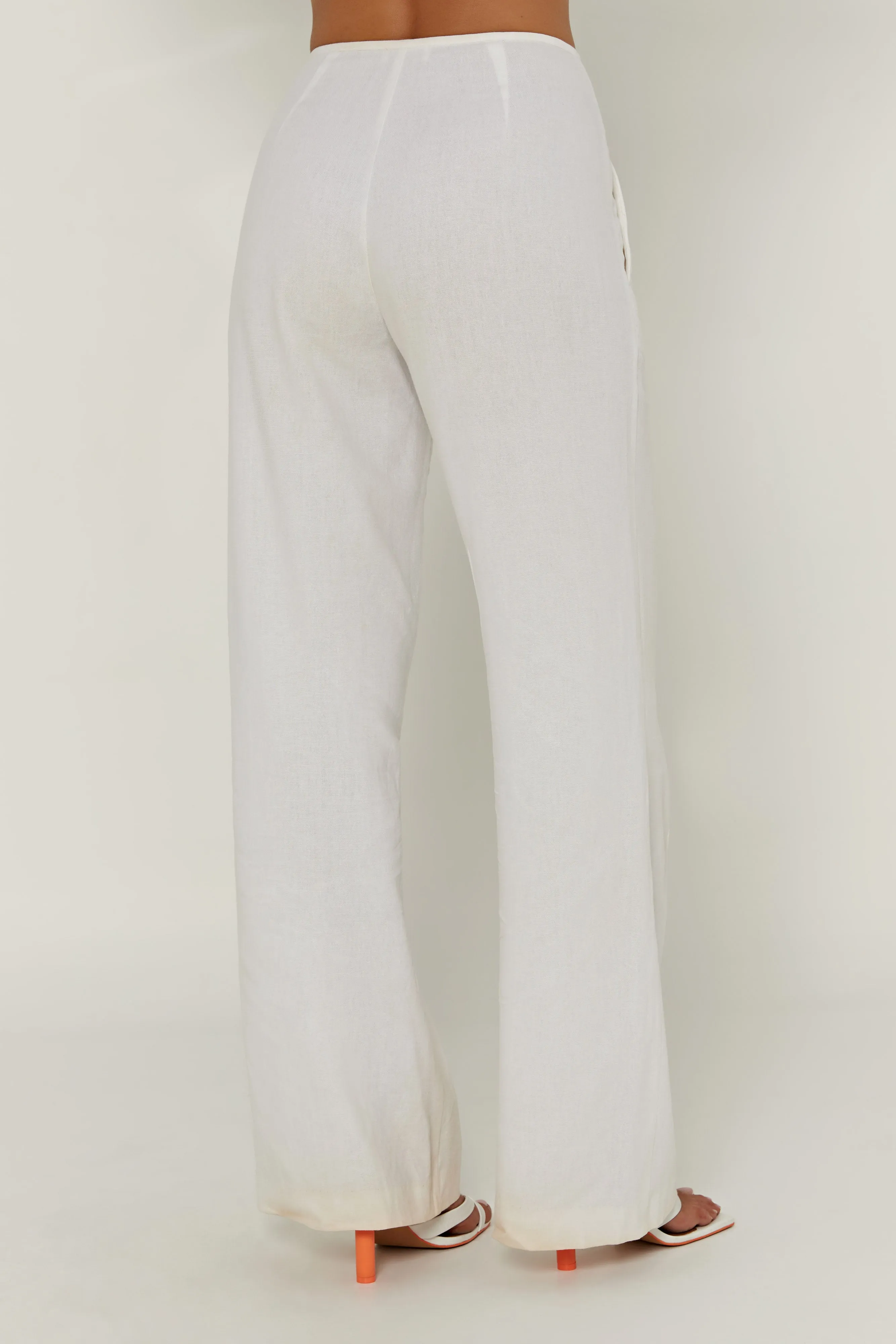 Adina Linen Pant - White