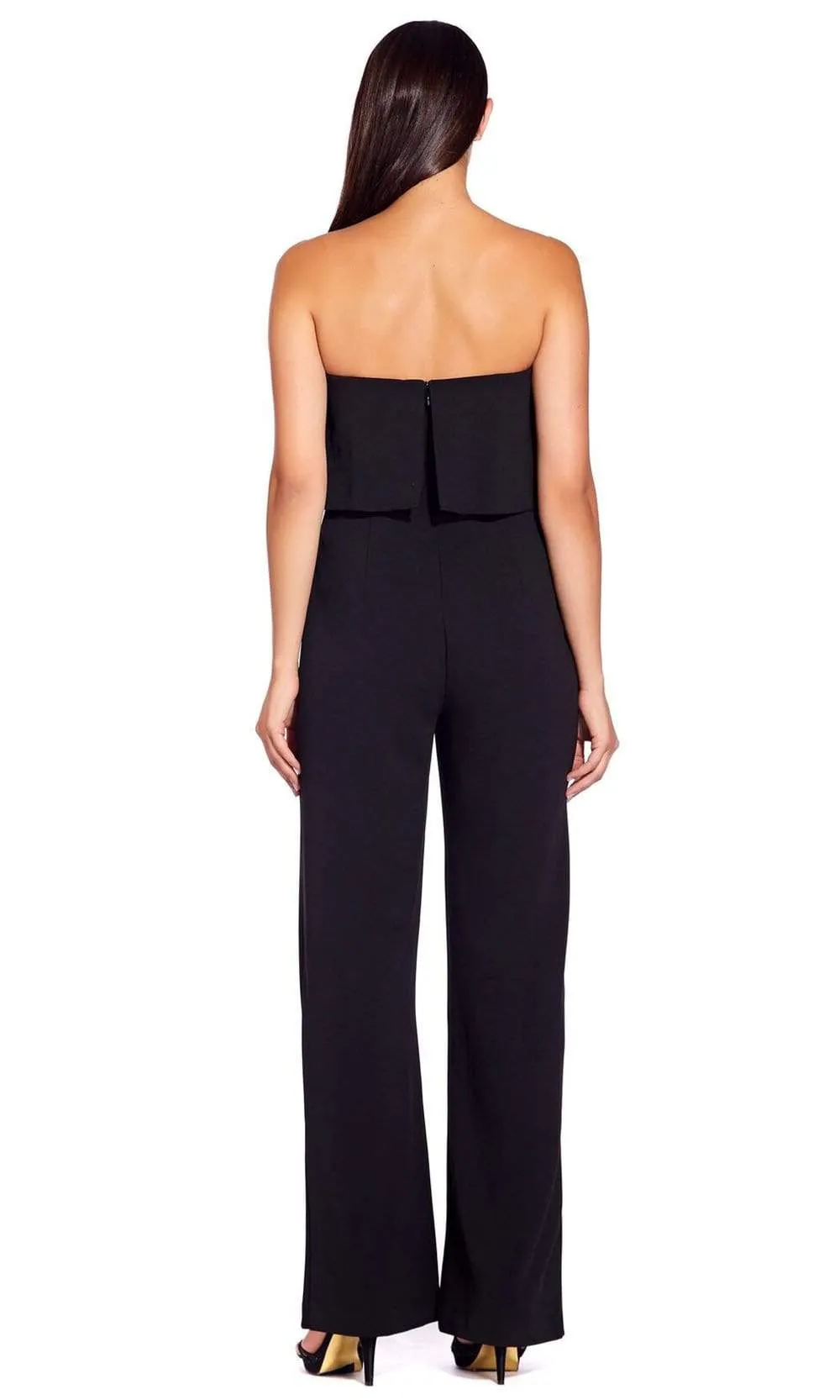 Adrianna Papell - AP1E206916 Strapless Flounce Bodice Crepe Jumpsuit