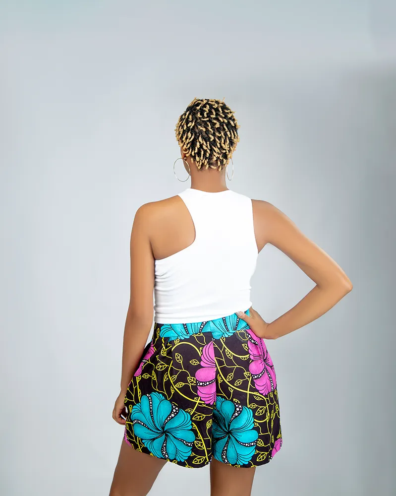 African Print Banka Shorts