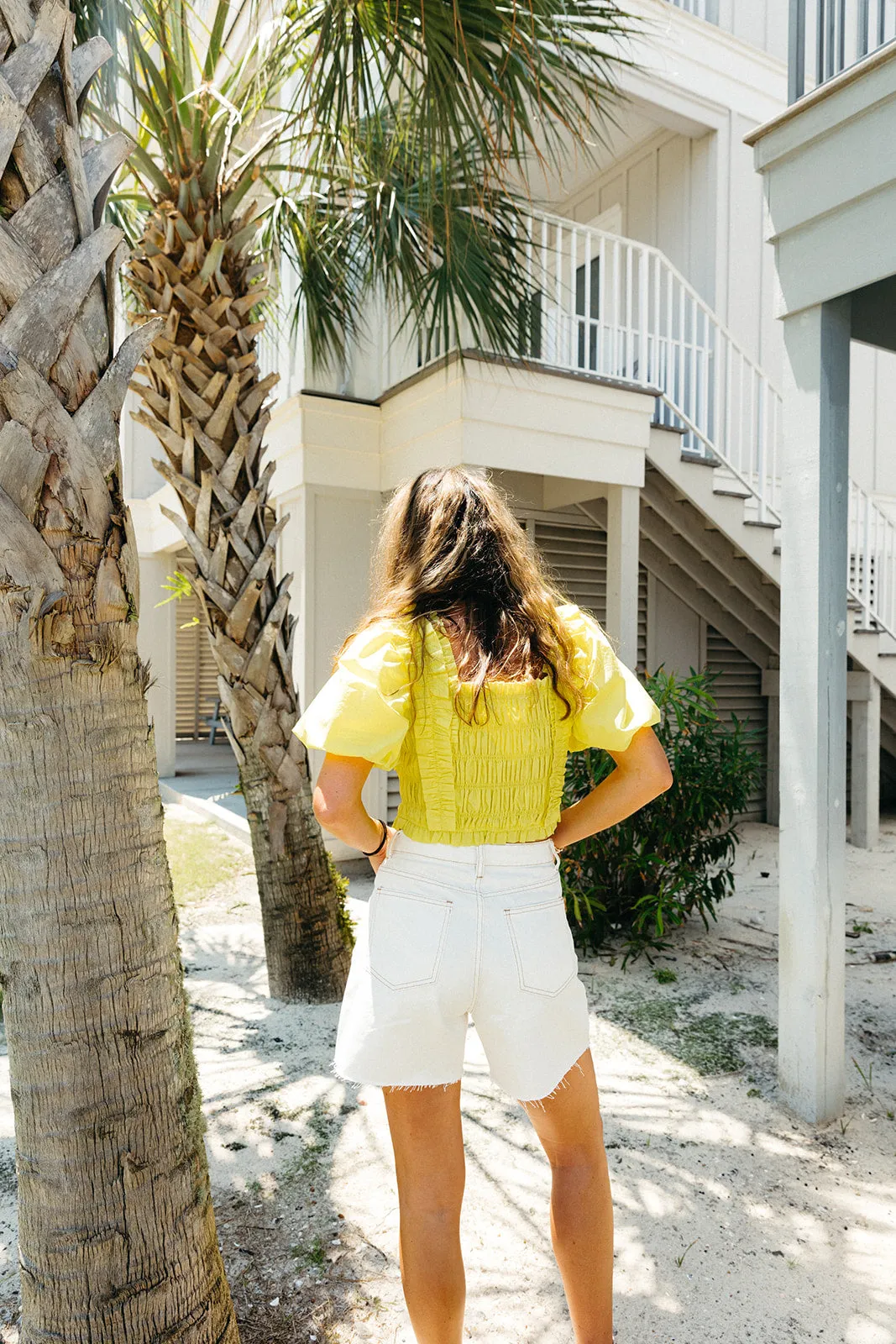 Alexandra Smocked Top - Yellow