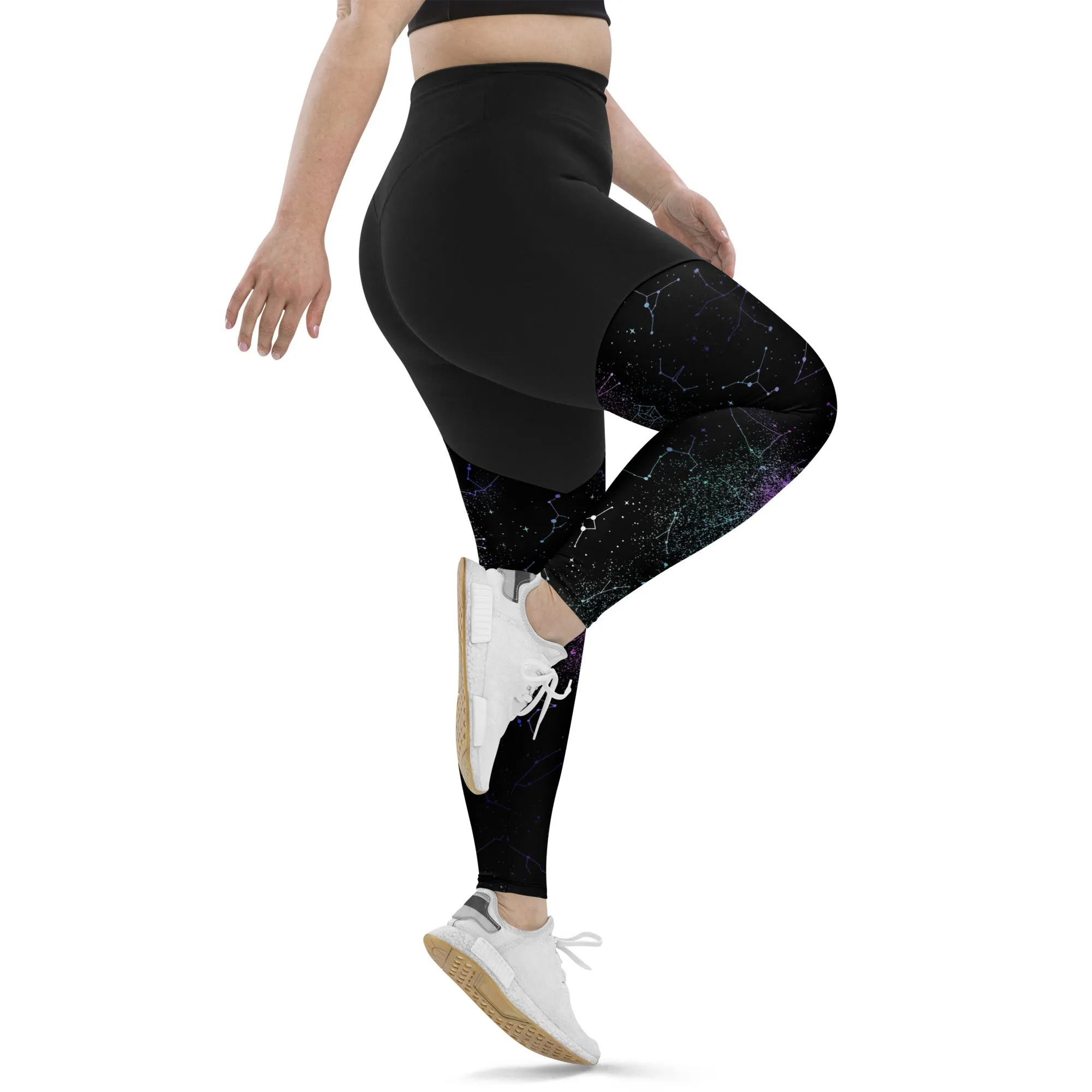 Aurora Sports Leggings - Slimming Effect Compression Fabric with Bum-lift cut - UPF 50 Protection Vegan Activewear