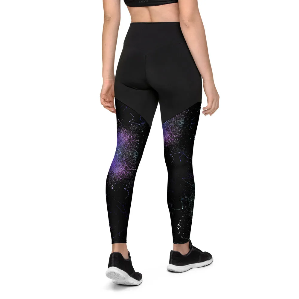 Aurora Sports Leggings - Slimming Effect Compression Fabric with Bum-lift cut - UPF 50 Protection Vegan Activewear