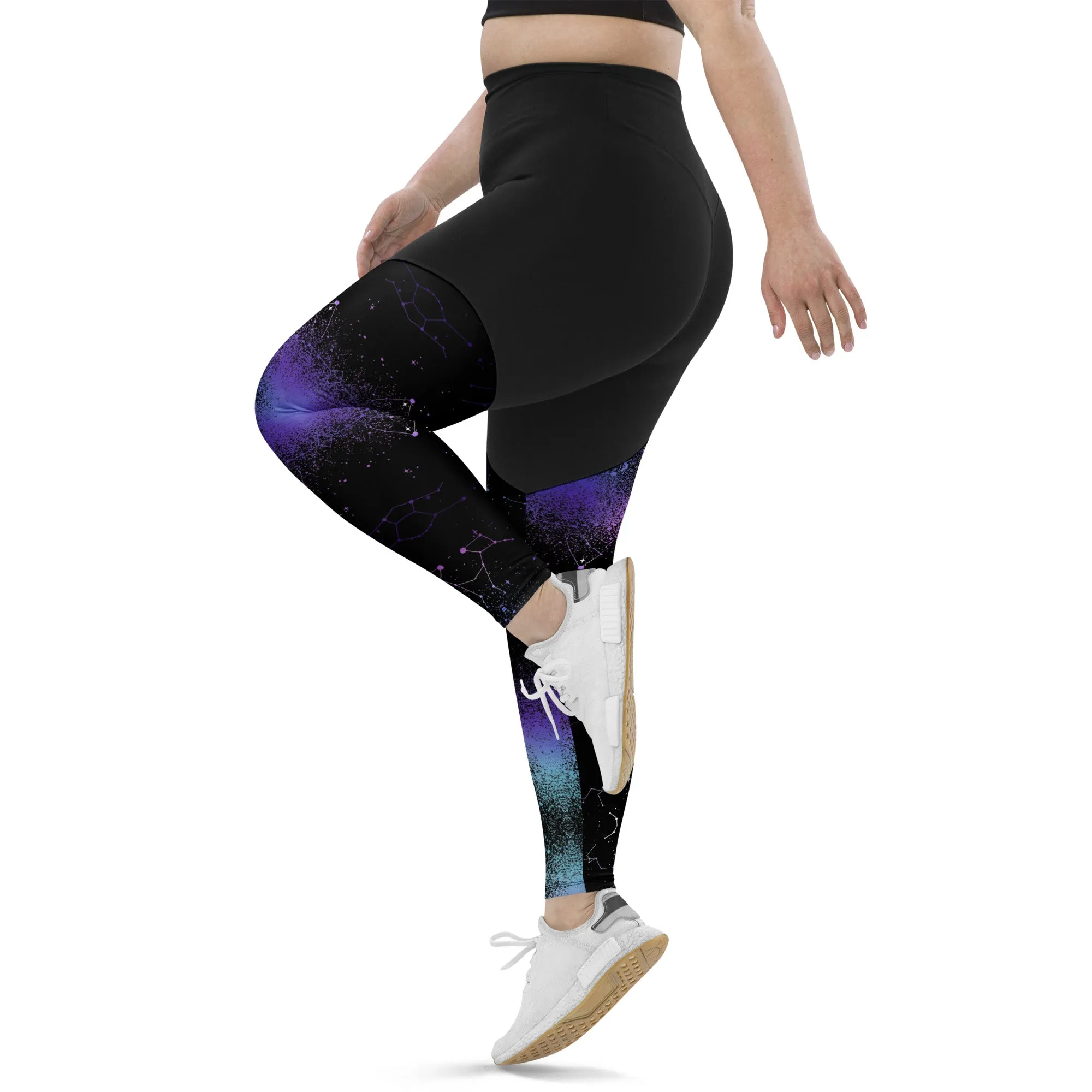 Aurora Sports Leggings - Slimming Effect Compression Fabric with Bum-lift cut - UPF 50 Protection Vegan Activewear