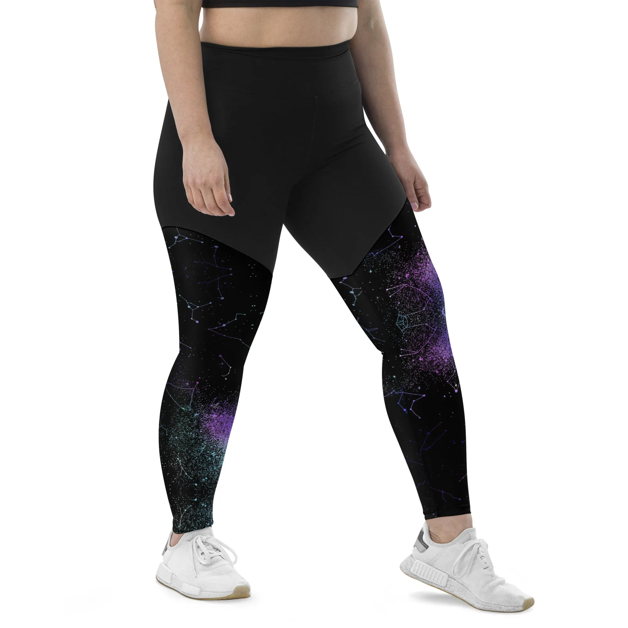 Aurora Sports Leggings - Slimming Effect Compression Fabric with Bum-lift cut - UPF 50 Protection Vegan Activewear