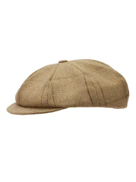 Bakerboy Cap - Moss Windowpane Tweed