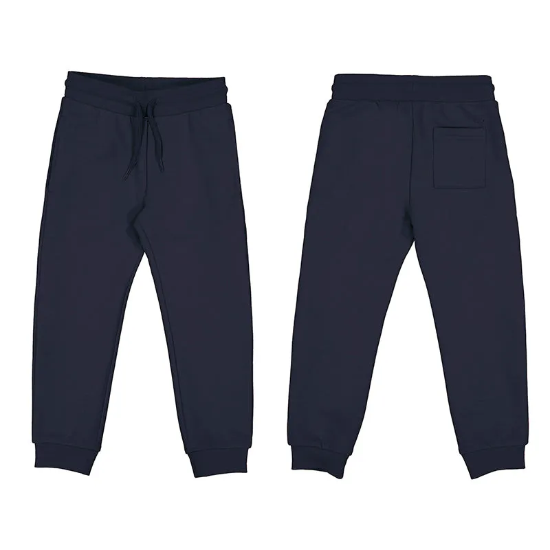 Basic Cuffed Fleece Pant-Navy