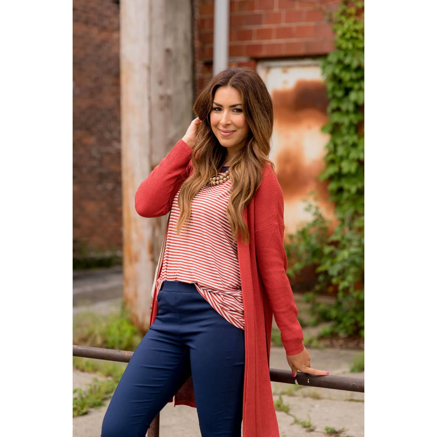 Basic High Split Cardigan