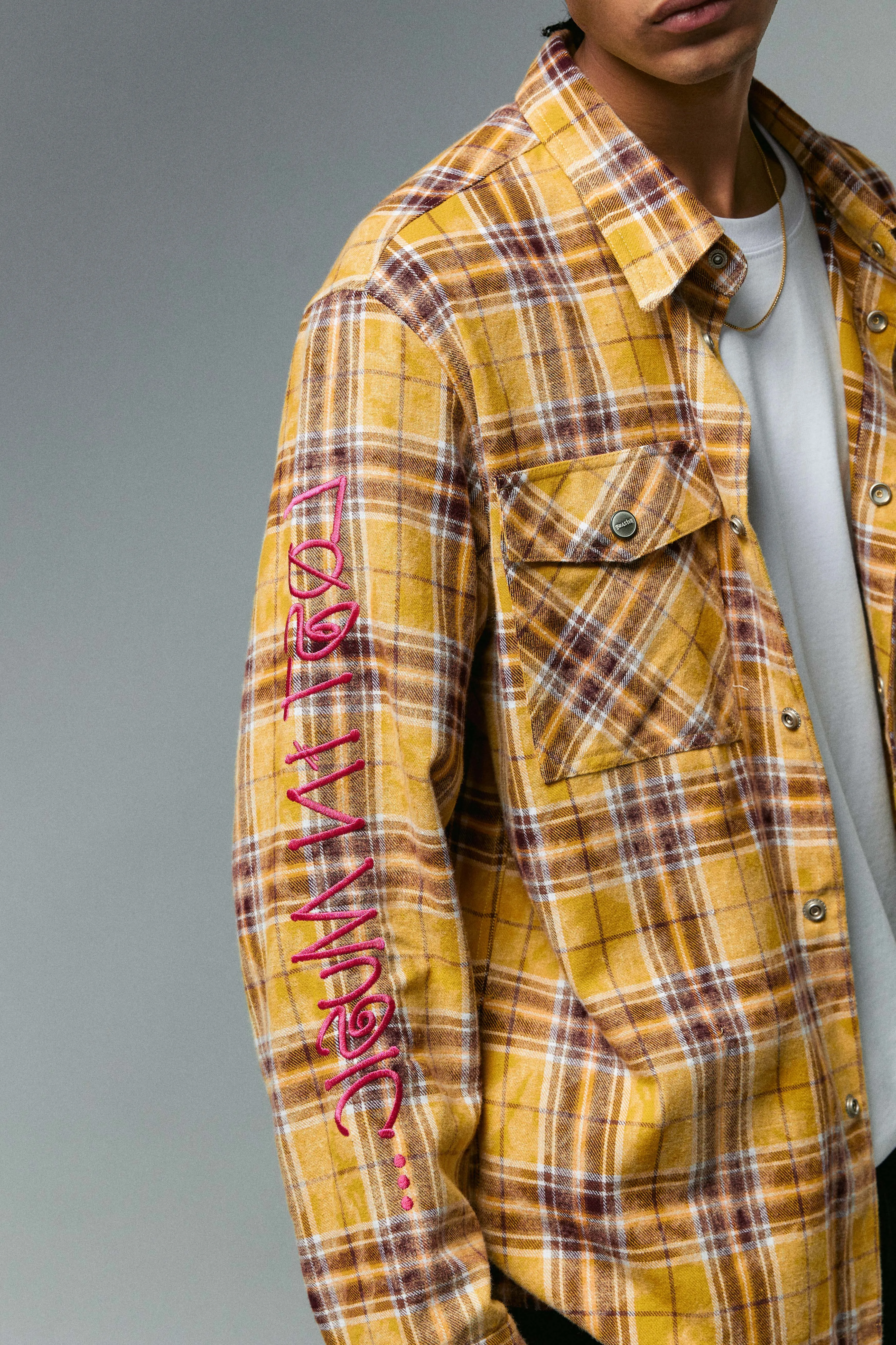 BEASTER Washed Haze Plaid Shirt