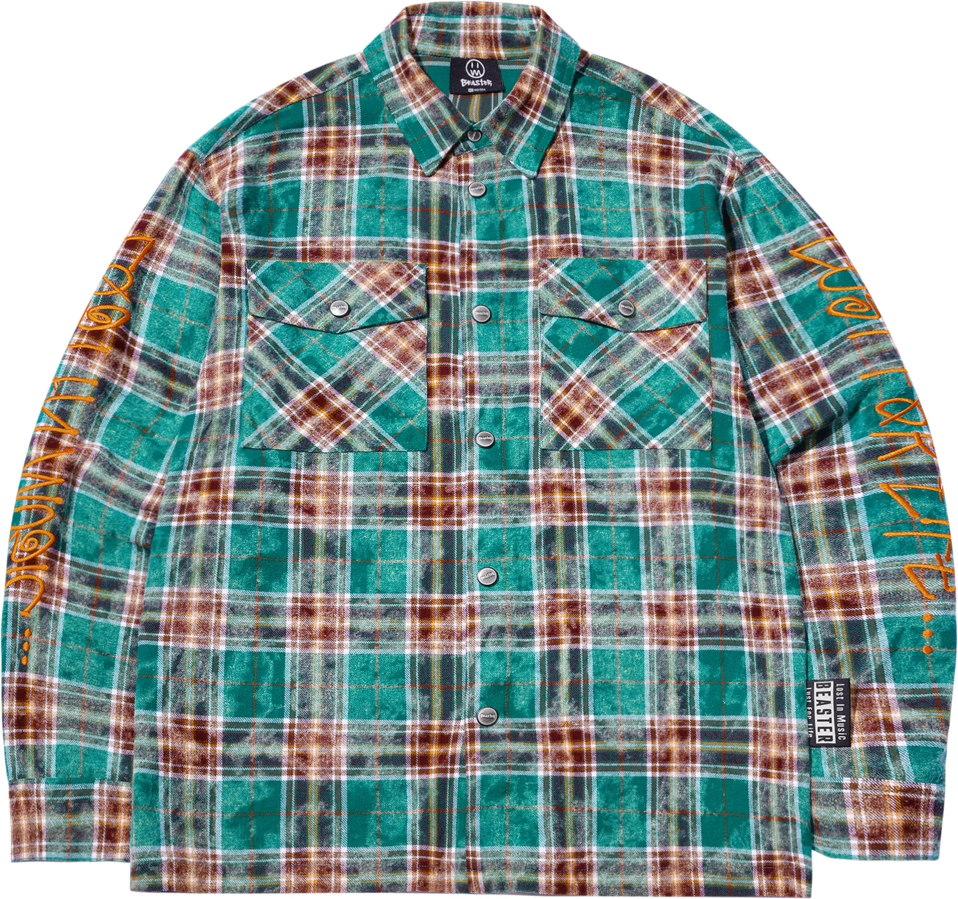 BEASTER Washed Haze Plaid Shirt