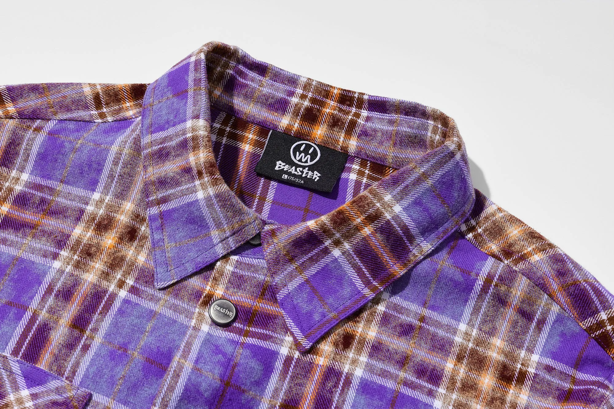 BEASTER Washed Haze Plaid Shirt