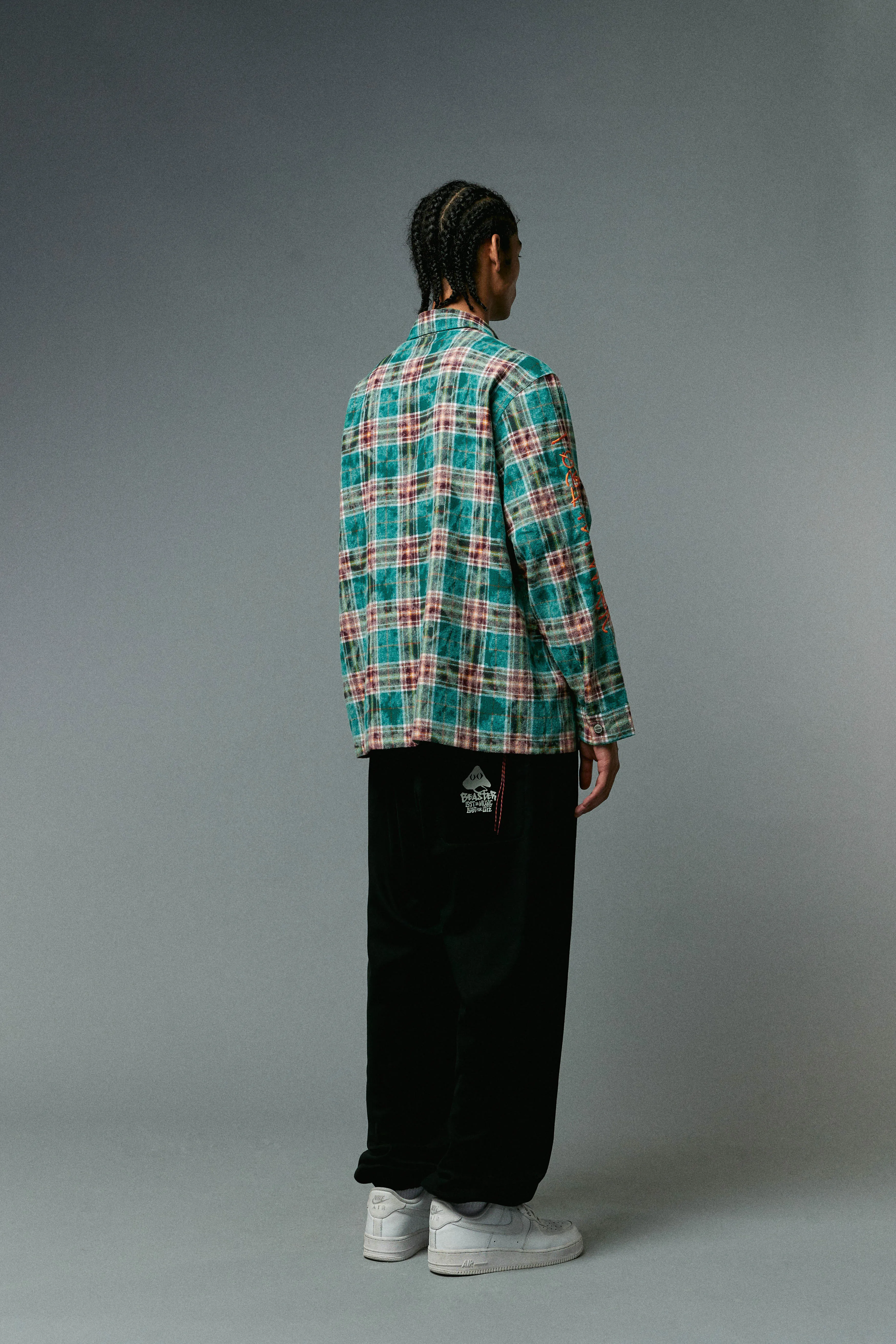 BEASTER Washed Haze Plaid Shirt