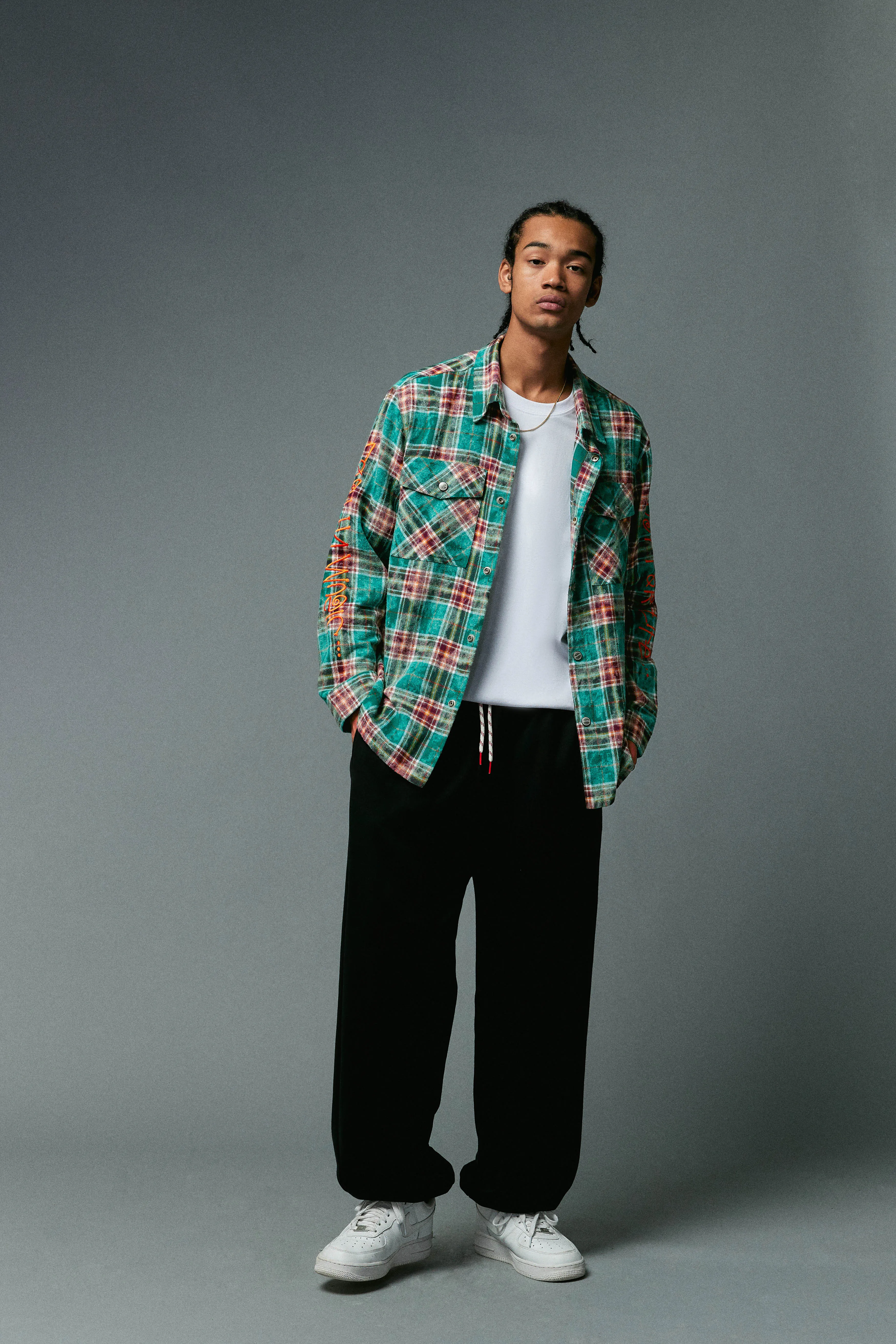 BEASTER Washed Haze Plaid Shirt