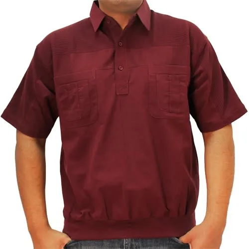 Big and Tall Palmland S/S 4 pocket Woven Banded Bottom Shirt - 6030-200BT