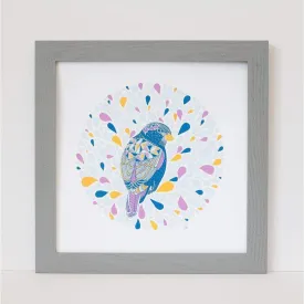 bird art print, colorful bird, bird nerd art print