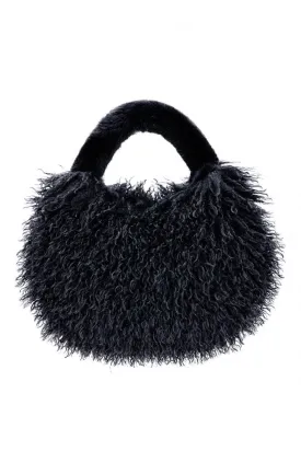 Black Bamboo Lyocell Faux Fur Bag