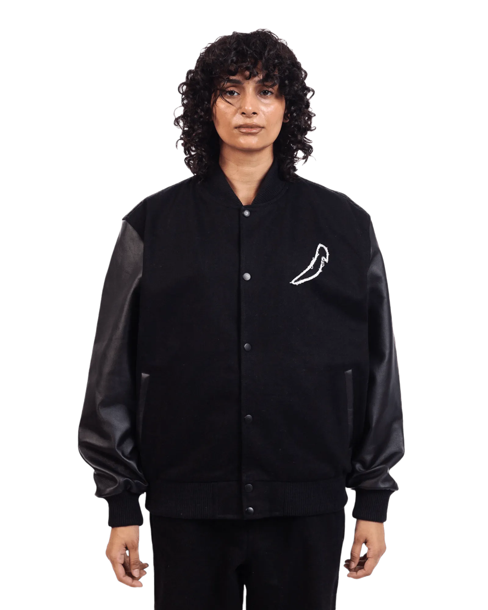 BLACK "RAY" VARSITY JACKET