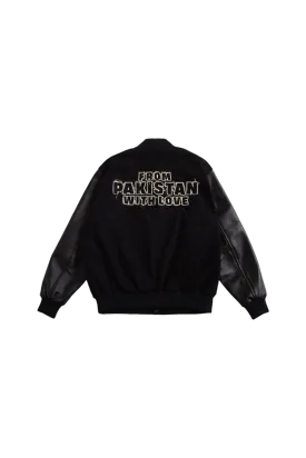 BLACK "RAY" VARSITY JACKET