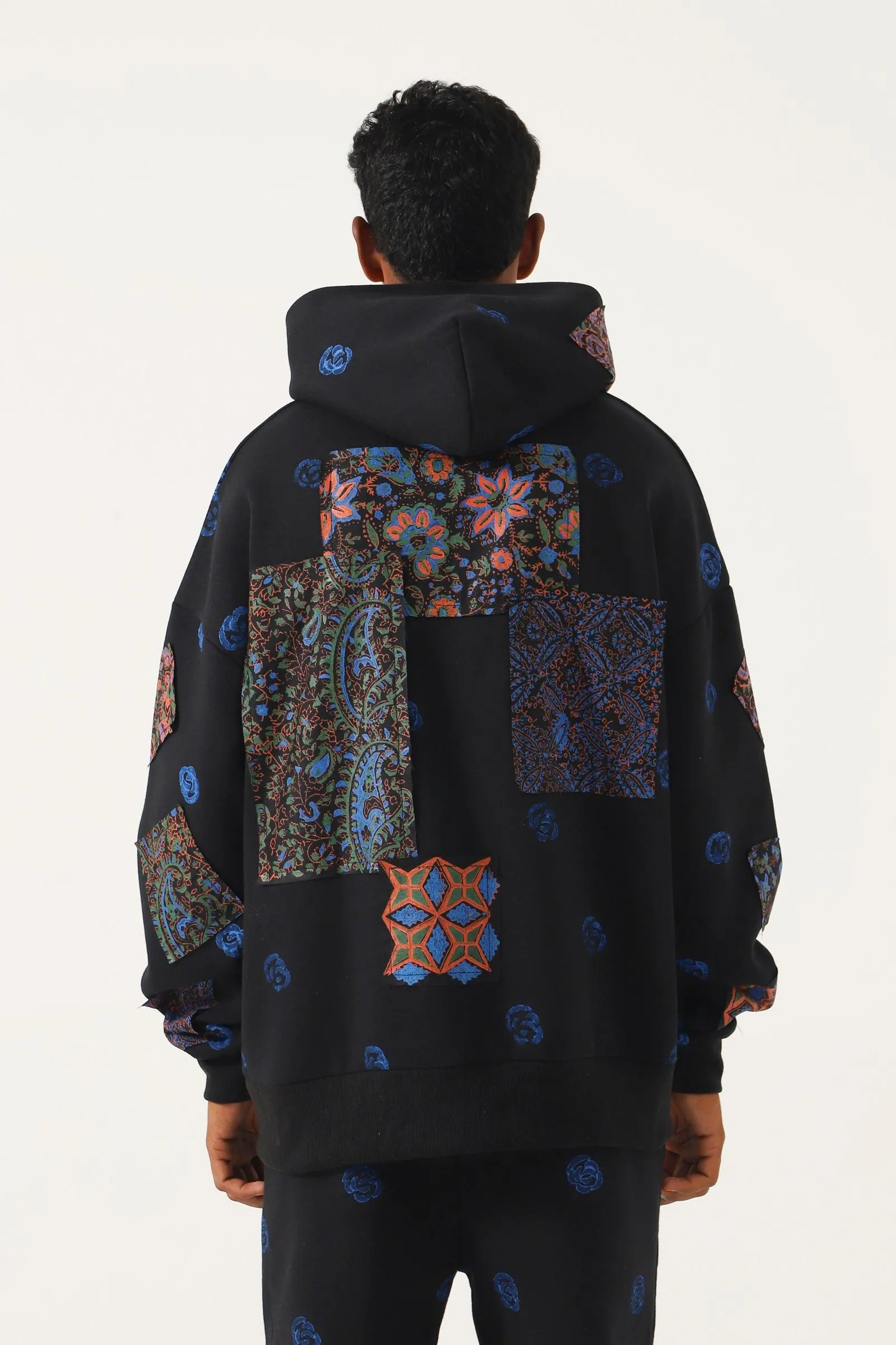 BLOCK PRINT PATCHWORK HOODIE "VERSION 4"