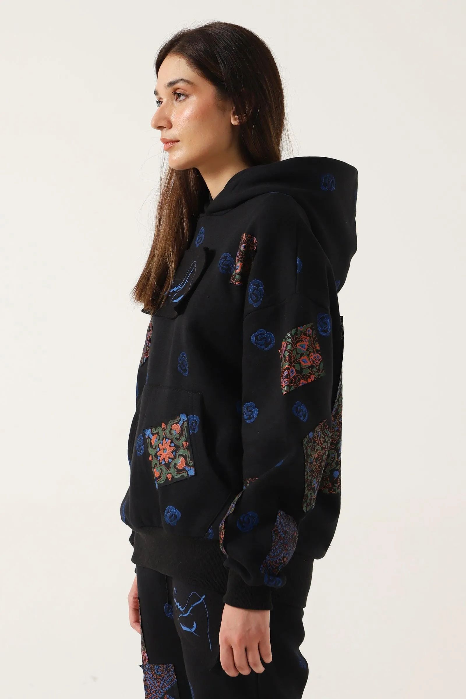 BLOCK PRINT PATCHWORK HOODIE "VERSION 4"