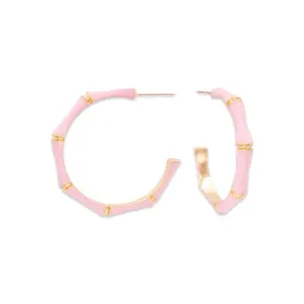 Blush Bamboo Hoop Earrings