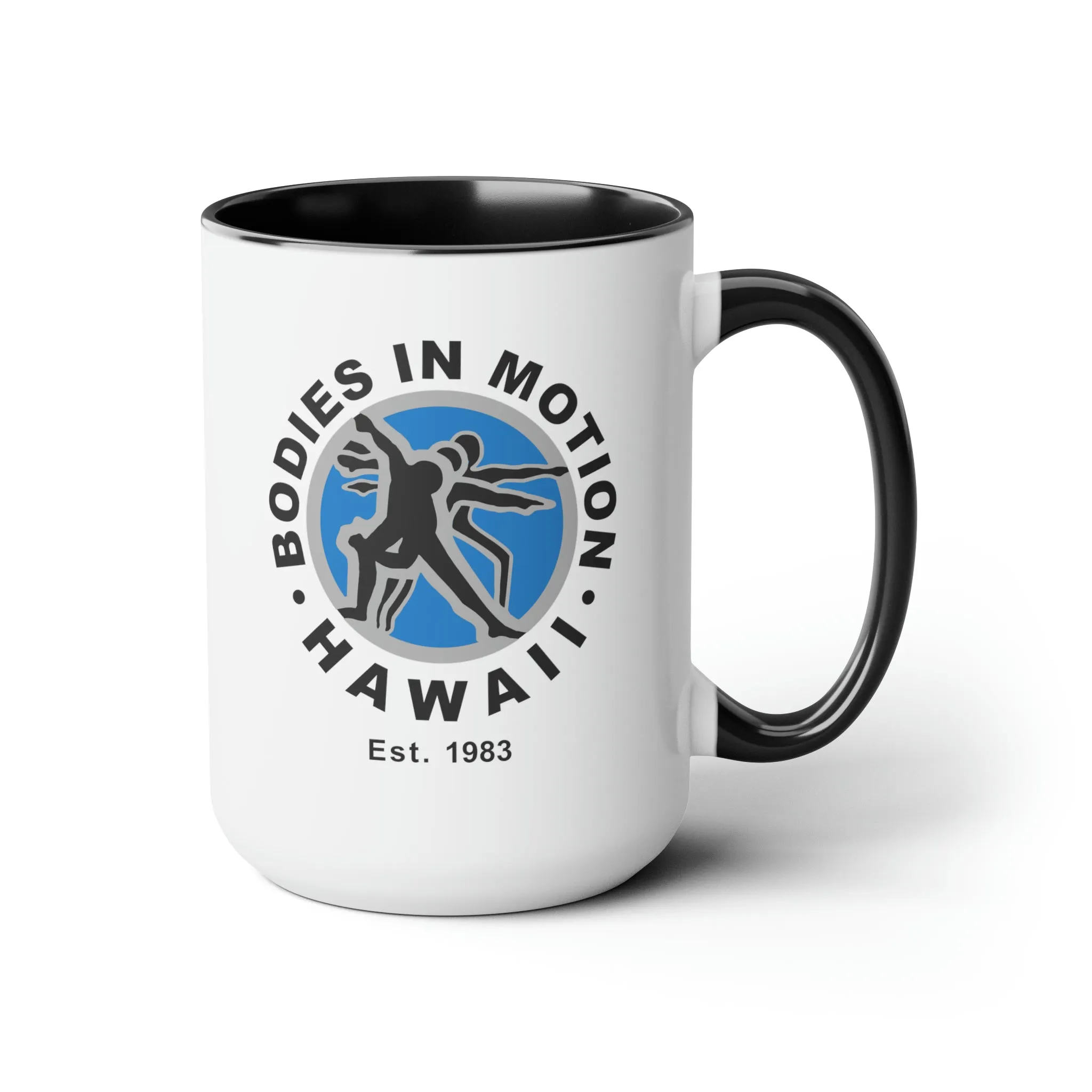 Bodies in Motion Two-Tone Coffee Mugs, 15oz