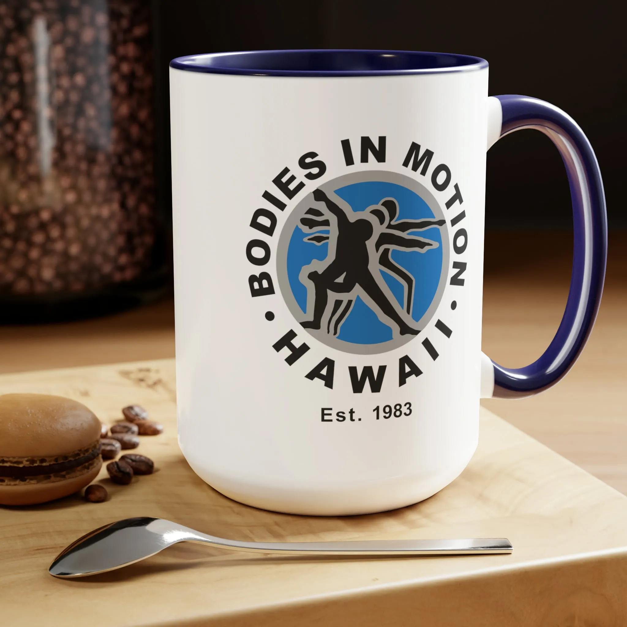 Bodies in Motion Two-Tone Coffee Mugs, 15oz