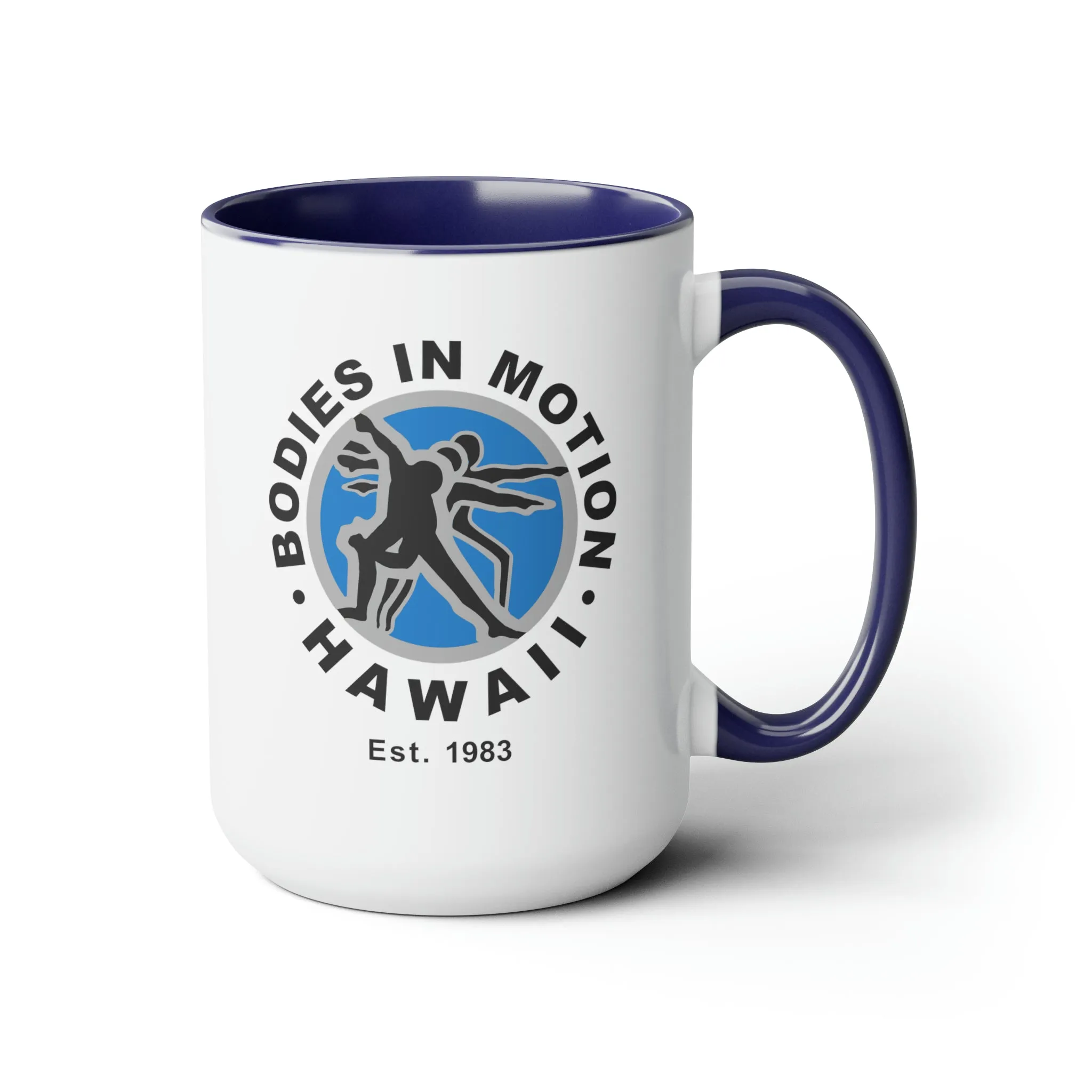 Bodies in Motion Two-Tone Coffee Mugs, 15oz