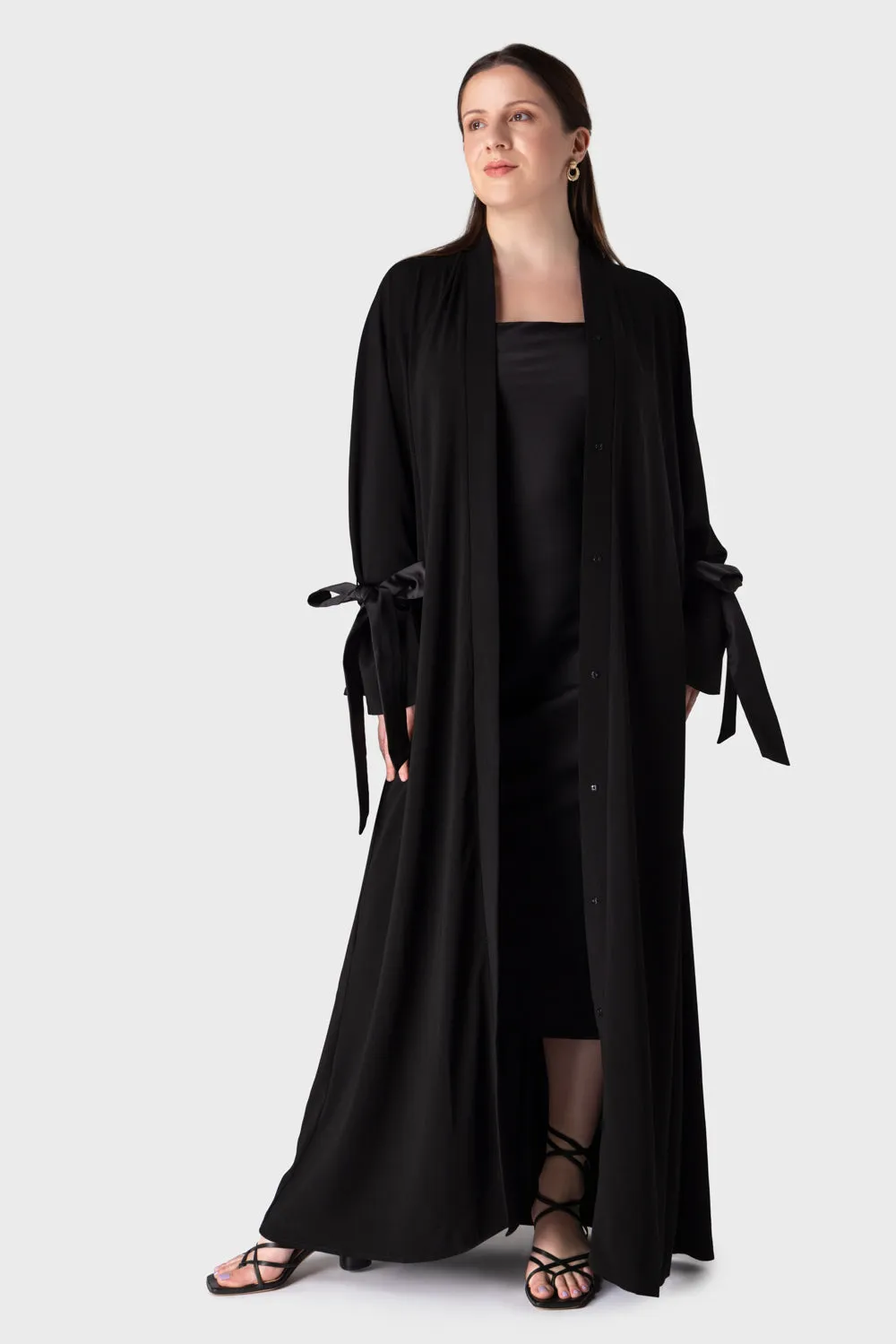 Bow Cuffed Sleeve Abaya