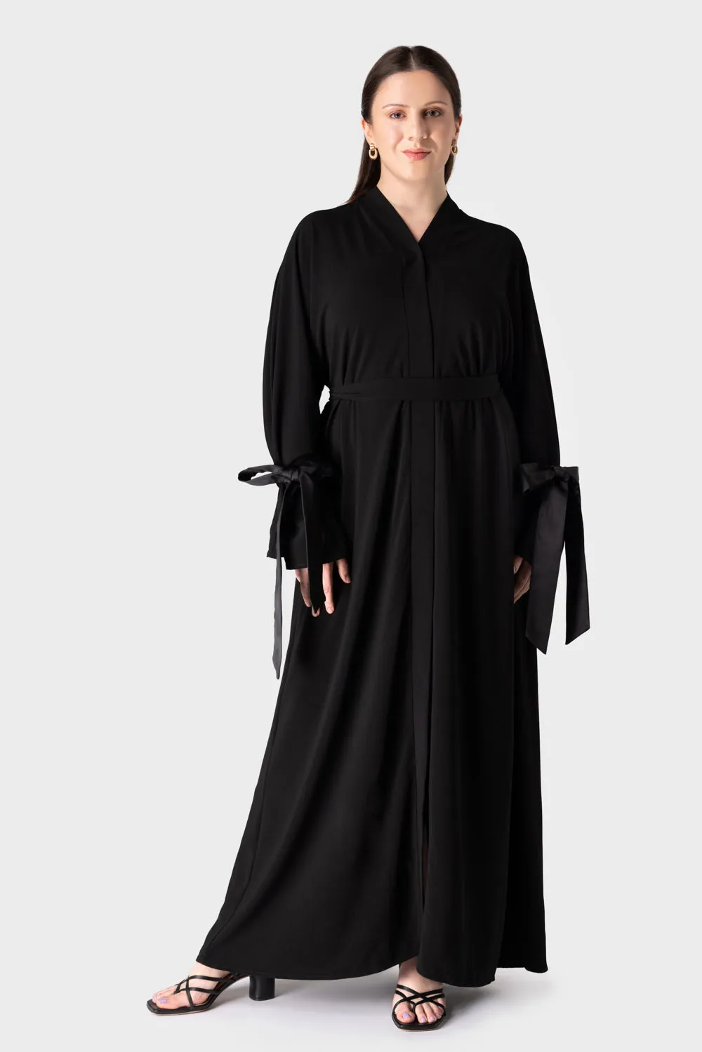 Bow Cuffed Sleeve Abaya