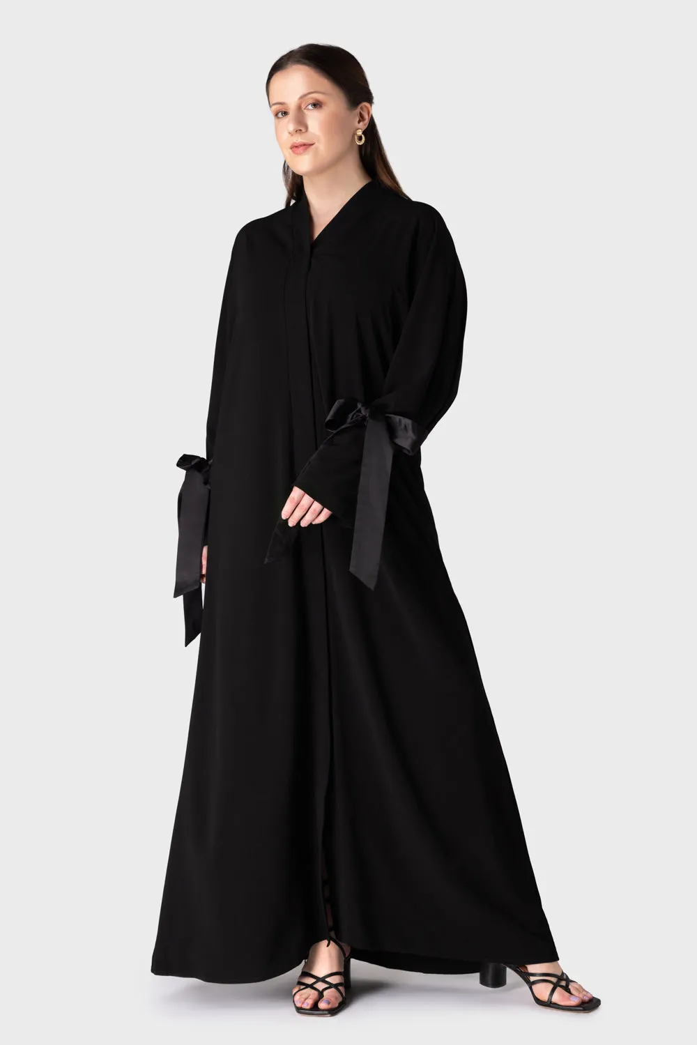 Bow Cuffed Sleeve Abaya