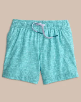 Boys Painted Check Swim Trunk