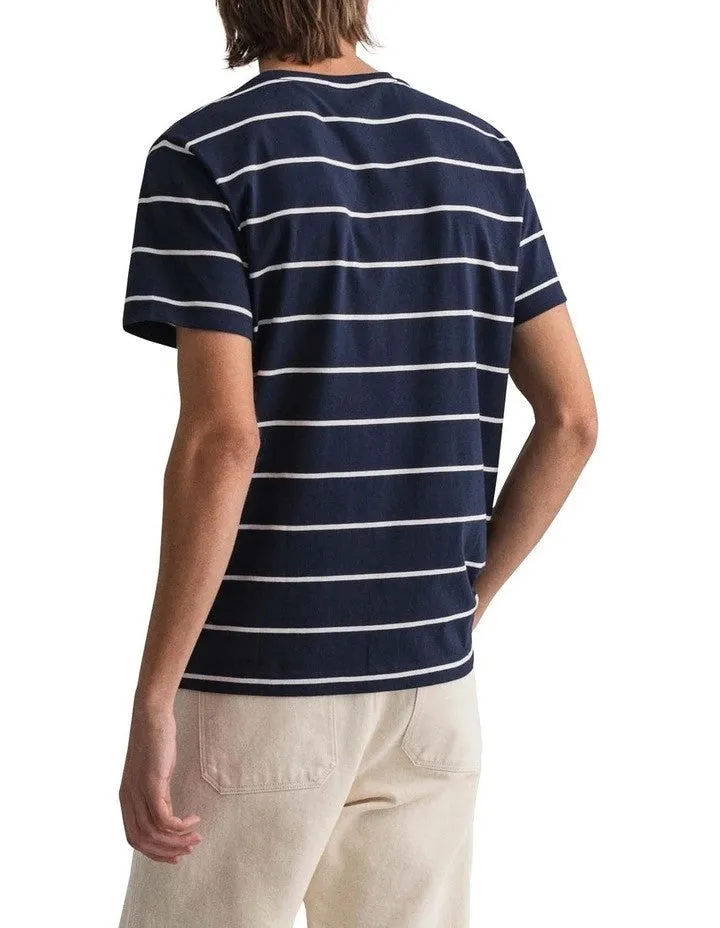 Breton Stripe T-Shirt - Evening Blue | Eggshell