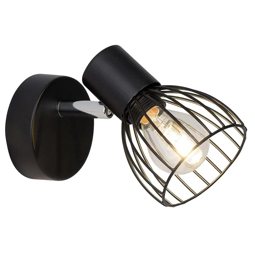 Brilliant 1 Light 40W Blacky Wall Spotlight - Black | 62110/06