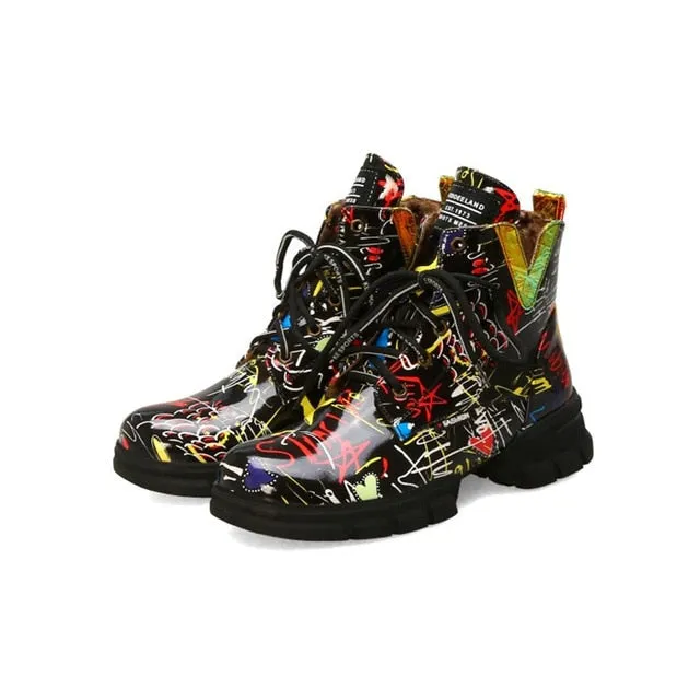 British Abstract Pattern Sneakers