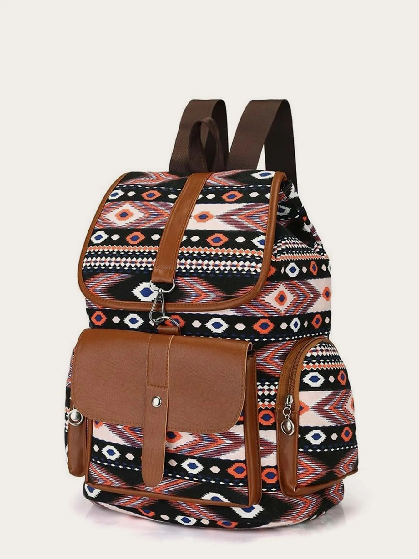 Buckle Decor Flap Backpack