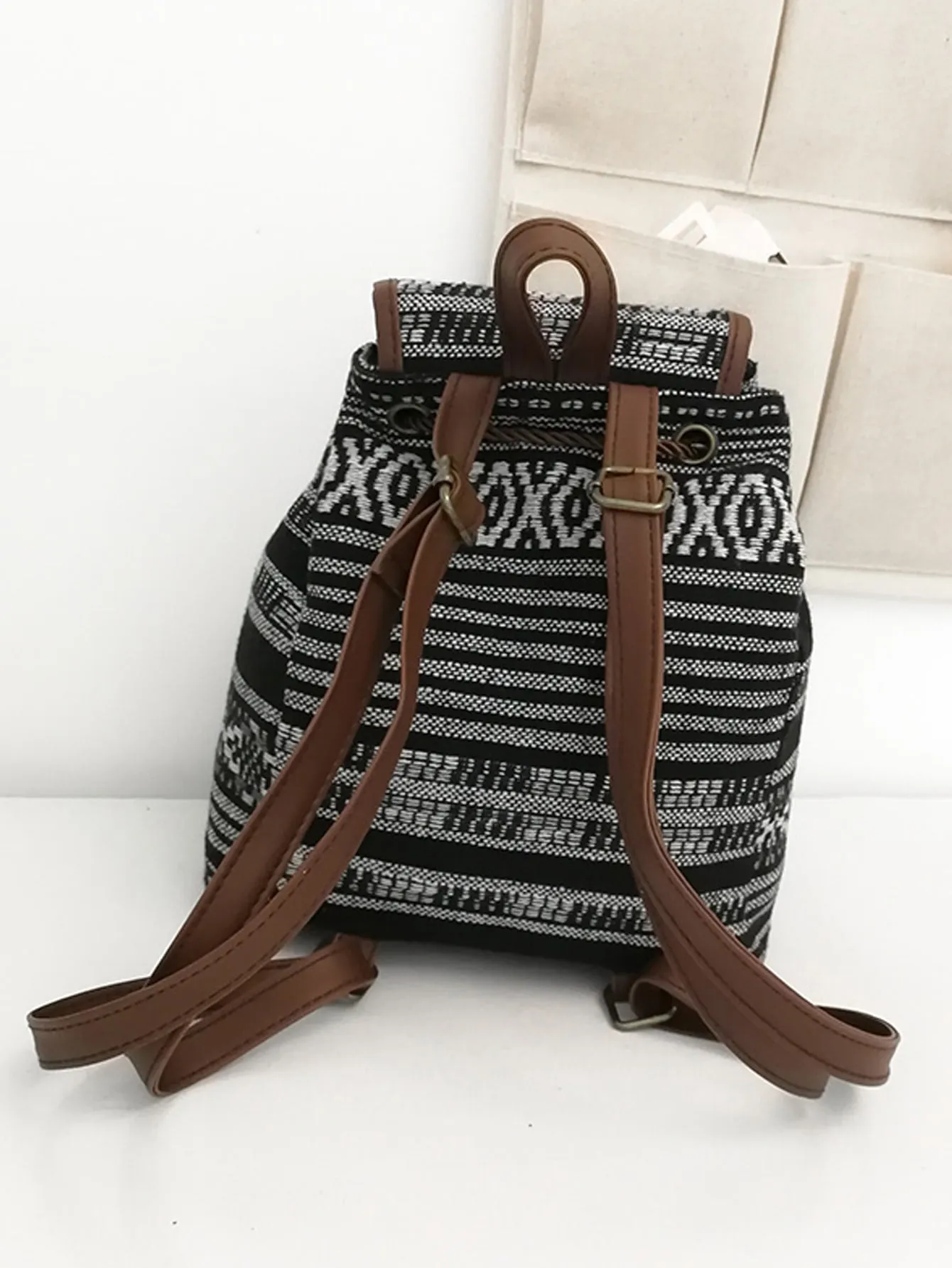 Buckle Decor Pocket Front Flap Backpack