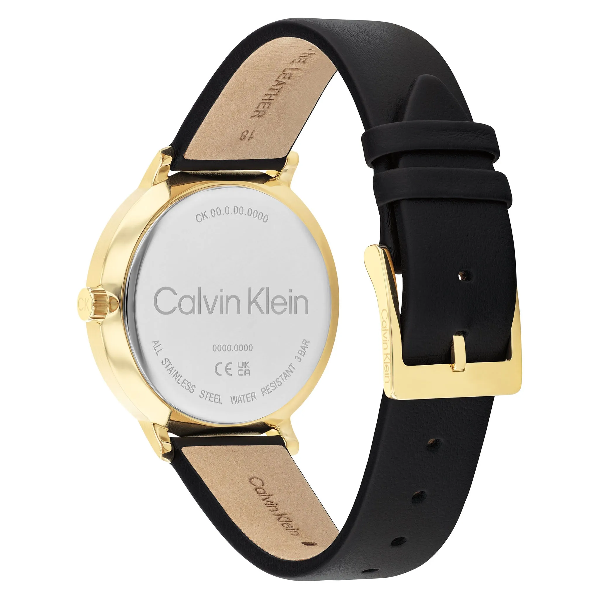 Calvin Klein Leather Black Dial Multi-function Unisex Watch - 25200404