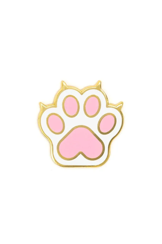 Cat Paw Enamel Pin (1" wide)