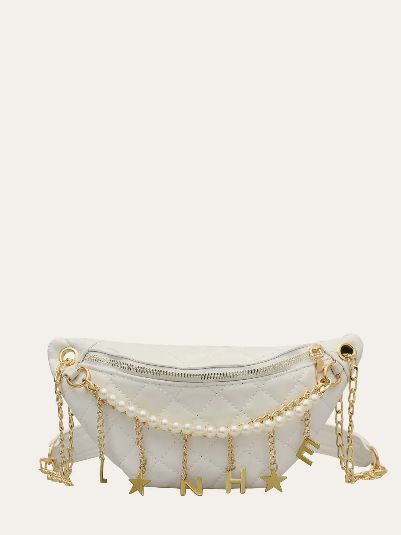 Chain Decor Quilted Fanny Pack